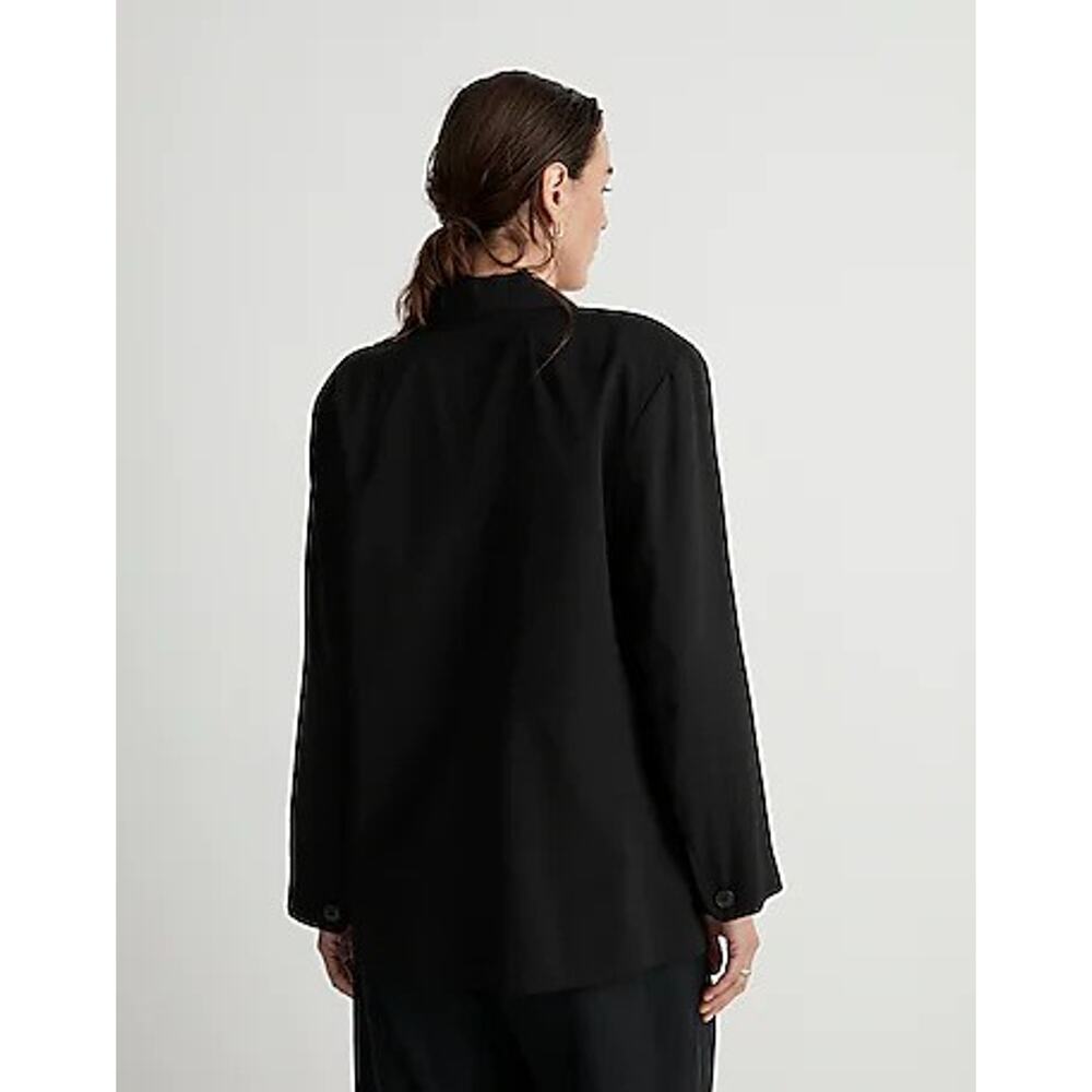 NWT Madewell Women's The Relaxed Blazer Softdrape Modal True Black Size S - Picture 2 of 13